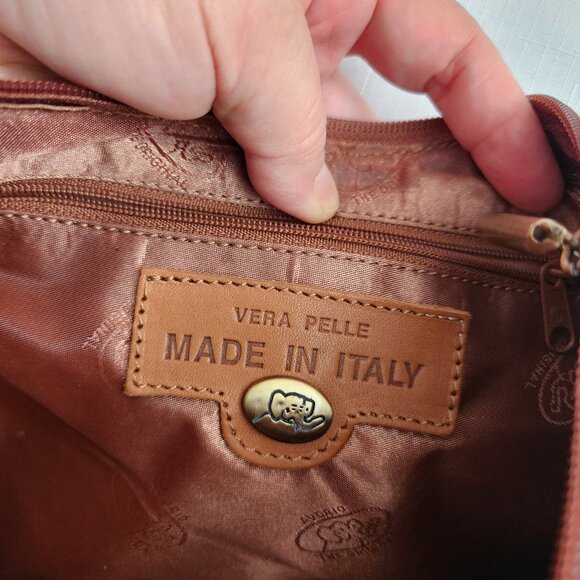 Vera Pelle Avorio Italy Leather Brown/ Multicolor Lady Crossbody/ Shoulder Purse - Picture 13 of 16